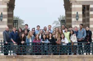 a group of international students taking a picture